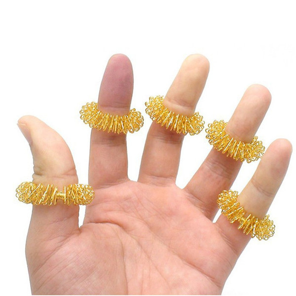 Hot Finger Massage Ring Elastic Finger Acupuncture Massager Circle Body Massage Health Care Stainless Steel Hand Massager Finger Relaxation
