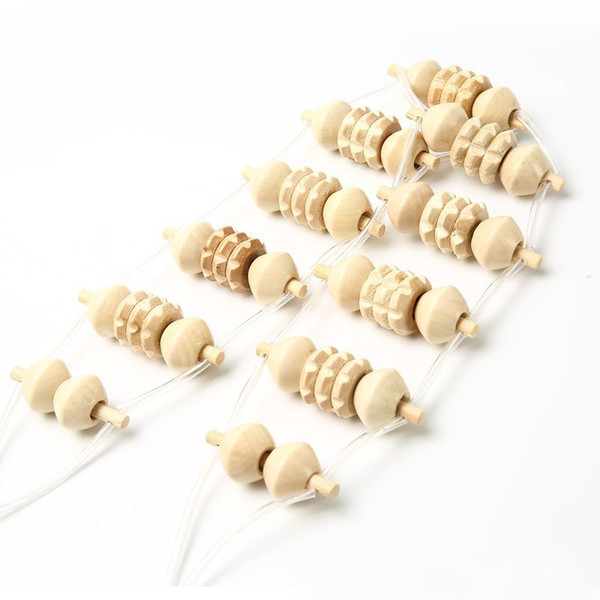 100PCS Wooden multi-effect roller pull back massager relaxing and activating back massager old-aged Health massage tools