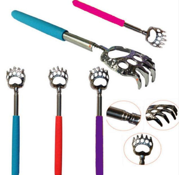 2017 hot Cute Bear Claw Stainless Back Claw Back Scratcher Ultimate Extendable To 23''