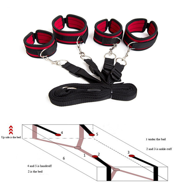 Handcuffs Bdsm Bondage Erotic Under Bed BDSM Bondage Restraint System Games for Adults Wrists & Ankle Cuffs Sexy Lingerie Set