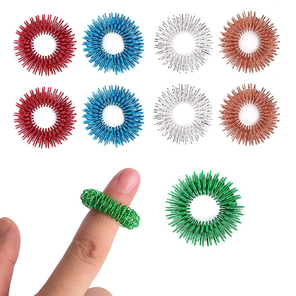Sensory Finger Acupressure Ring Cool Hand Fidget Toy For Kids Teens Adults-Silent Stress Reducer Massager-Helps With Focus ADHD Autism