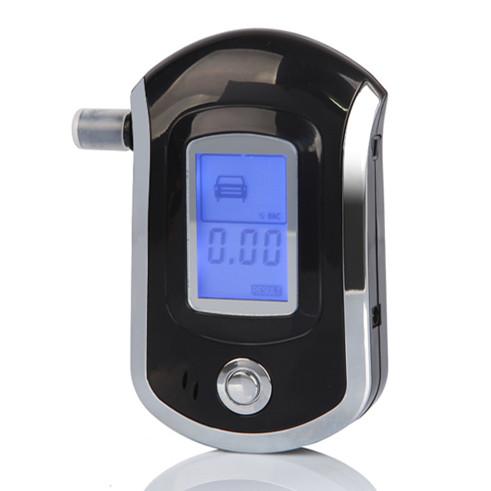 AT6000 Alcohol Breath Tester Digital Breathalyzer Mini Portable Professional Alcohol Monitor Blue LCD Graphic Display Sound Alarm Medical
