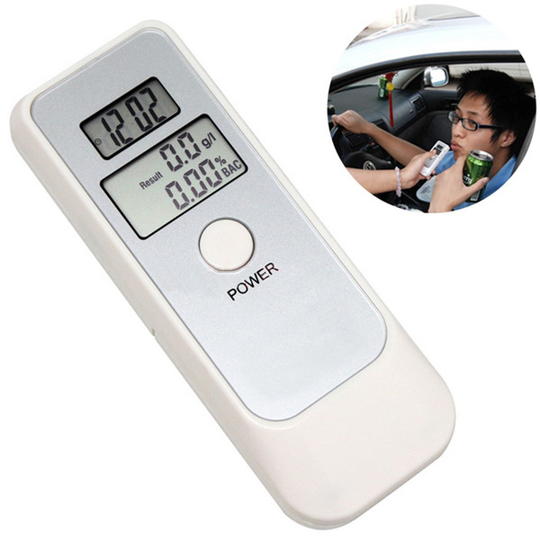 50pcs/lot 5 in 1 Alcohol Tester Digital Breath Analyzer LCD Breathalyzer LCD Display White Free Shipping (DY)