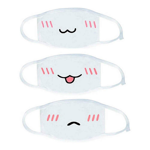 White Anti-Dust Anime Mouth Mask for Women Girls