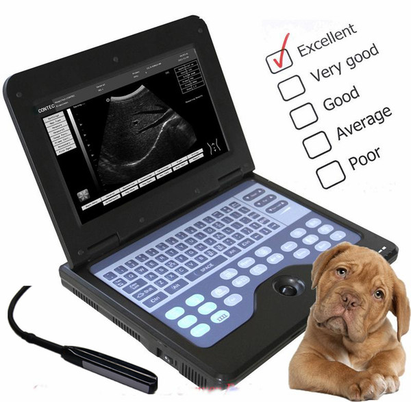 CONTEC Digital CMS600P2 VET Veterinary Portable Laptop B-ultra Sound Scanner FDA Ultrasound machine with 6.5 Mhz Rectal probe