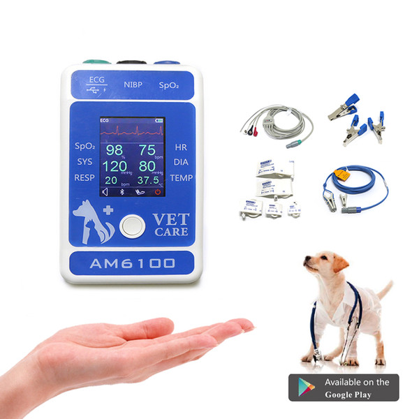 Find Similar Newest Vet Veterinary Patient Monitor ICU Vital Signs 6-parameter blood pressure ,HR,Spo2 ,NIBP,ECG,RESP,Dog Cat