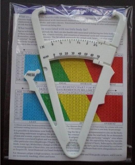 Body Fat Calipers Measurement Testing Caliper Skinfold Skin Fold Weight Loss Test 50pcs/lot