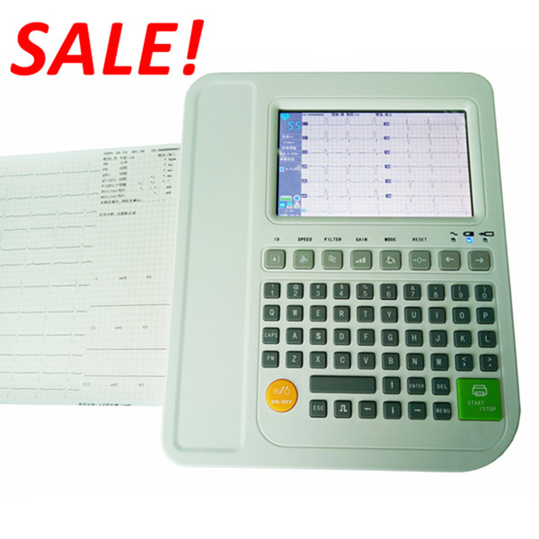 Best Sale! Digital 12 channel ECG machine with interpretation, Electrocardiograph EKG Machine, Free ship ECG Device with CE and ISO