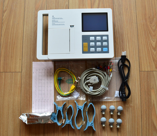 ECG work station+ three channel 5.7in ecg/EKG, Electrocardiograph, 3 Channel ECG Portable LCD Digital Electrocardiograph ECG Machine