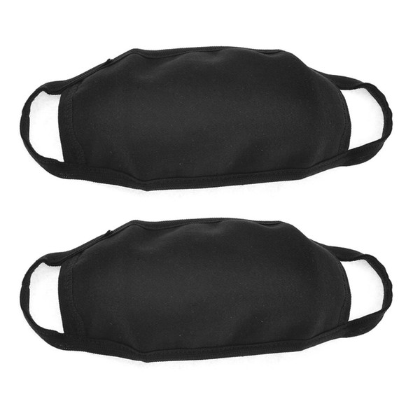 2 Pcs Cotton Blend Anti Dust Face Mouth Mask Black for Man Woman