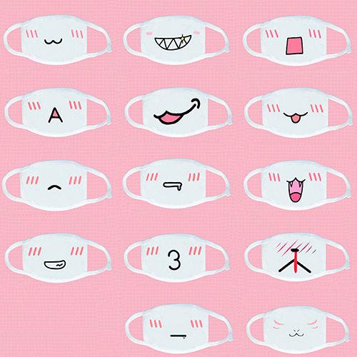 10Pcs Kawaii Anti Dust mask Kpop Cotton Mouth Mask Cute Anime Cartoon Mouth Muffle Face Mask Emotiction Masque Kpop masks