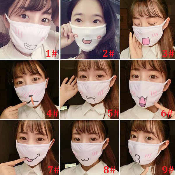 Kawaii Anti Dust Mask Kpop Cotton Mouth Mask Cute Anime Cartoon Mouth Muffle Face Mask Emotiction Masque Kpop Winer Warm Masks Gift ZA1490