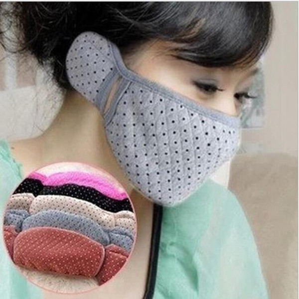 Wholesale-Lovely Warm Mask Earmuffs mouth-muffle Two-in-one Thermal Ear Masks Cotton Cloth Thermal Wholesale