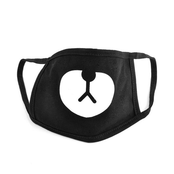 Cotton Dustproof Mouth Face Mask Unisex Korean Style Kpop Black Bear Cycling Anti-Dust Cotton Mouth Mask Face Respirator