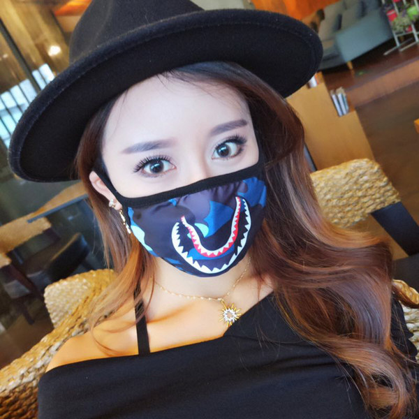 Shark Mask Camouflage ape man Masks Hip Hop Trendy Half Face Mouth Mask Hip Hop Trendy Half Face Mouth Facemask GGA1805