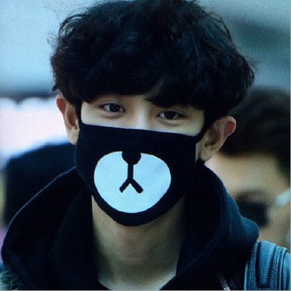 Black Anti-Dust Cotton Cute Bear Mouth Mask Kpop EXO Chanyeol Chan yeol