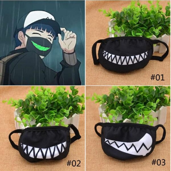 Cartoon Funny Teeth Black Cotton Black Mouth Mask Fashion Unisex Half Face Mask Fashion Mouth Mask wa2929