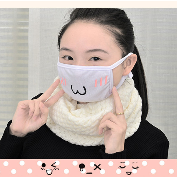 New Cute Kawaii Anime Kaomoji-kun Emotiction mouth-muffle Winter Cotton Funny Mouth Anti-Dust Face Masks