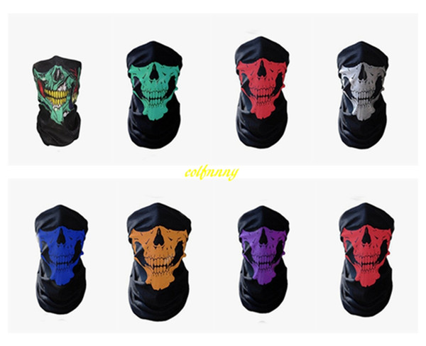 100pcs/lot Free shipping Colorful Skull Design Multi Function Bandana Ski Sport Motorcycle Biker Scarf Face Masks