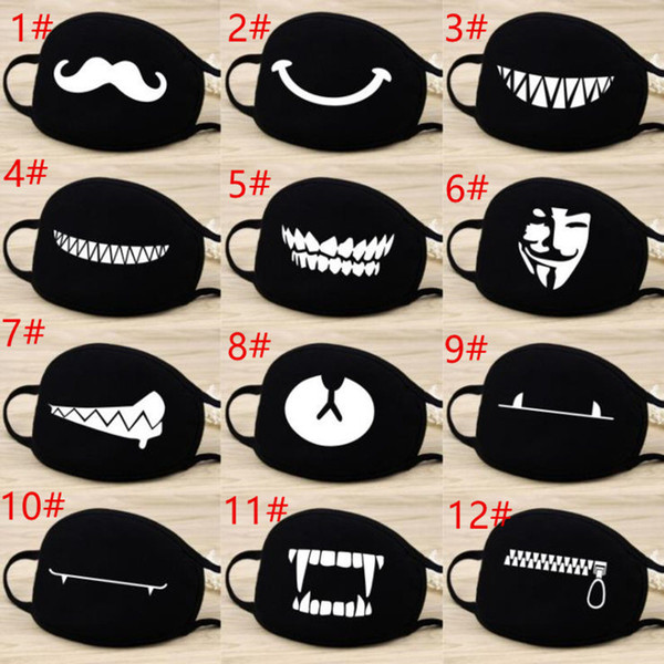 Face Mouth Mask Unisex 12 Style Camouflage Mouth-muffle Unisex Respirator Stop Air Pollution Cartoon Lovely Cotton Mask F1597