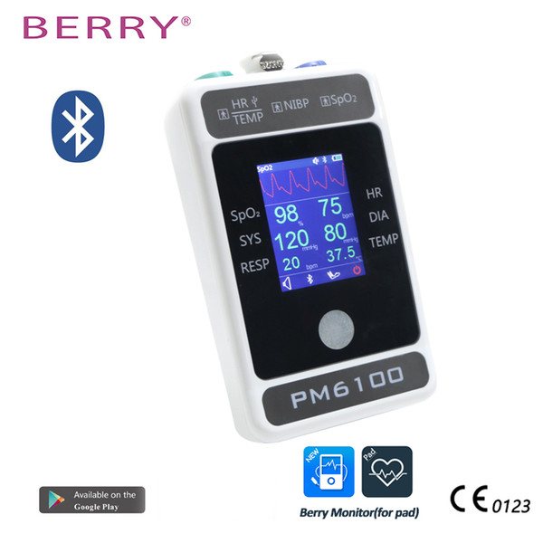 Handheld Patient Monitor,2.4 inch color TFT Screen Monitor,SPO2,HR,ECG,Blood Pressure,TEMP,Resp Bluetooth