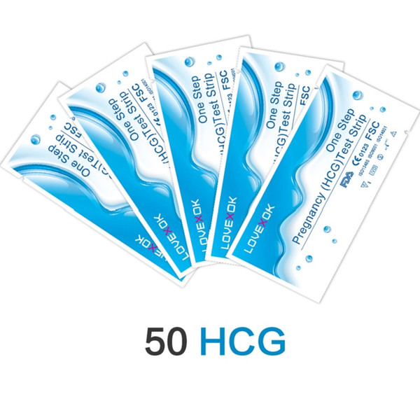 LOVEXOK 5.0 mm 10 mIU Pregnancy Test Strips 50PCS Hom Self Test FDA and CE Certificate Shipping Fast