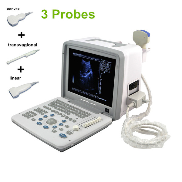 A3 Portable ultrasound machine, cheap price USG, laptop ultrasound scanner with 3 probes convex+transvagional+linear