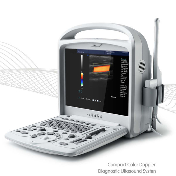 2D color laptop A6 with 3 probes free shipping, ultrasound scanner, ultrasound machine with PW, THI, TDI, Itouch