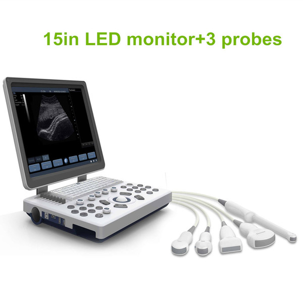 3 probe sockets Ultrasonic Scanner with 3 probes free ship, Ultrasound Machine Price, Ultrasound Machine