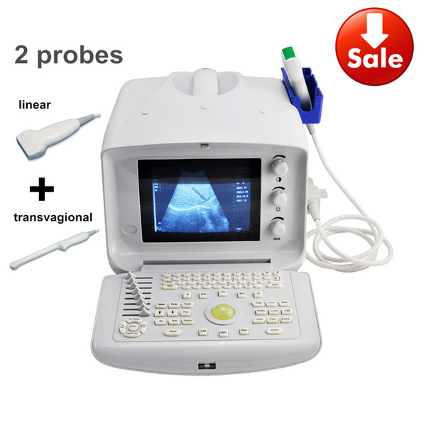 Convex+transvagional probes portable ultrasound machine for pregnancy&ultrasonido portatil&portable ultrasound system free shipping