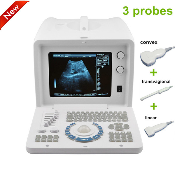 3 probes convex+transvagional+linear portable Ultrasound machine Scanner, portable ultrasound machine, ultrasonido portatil, echography