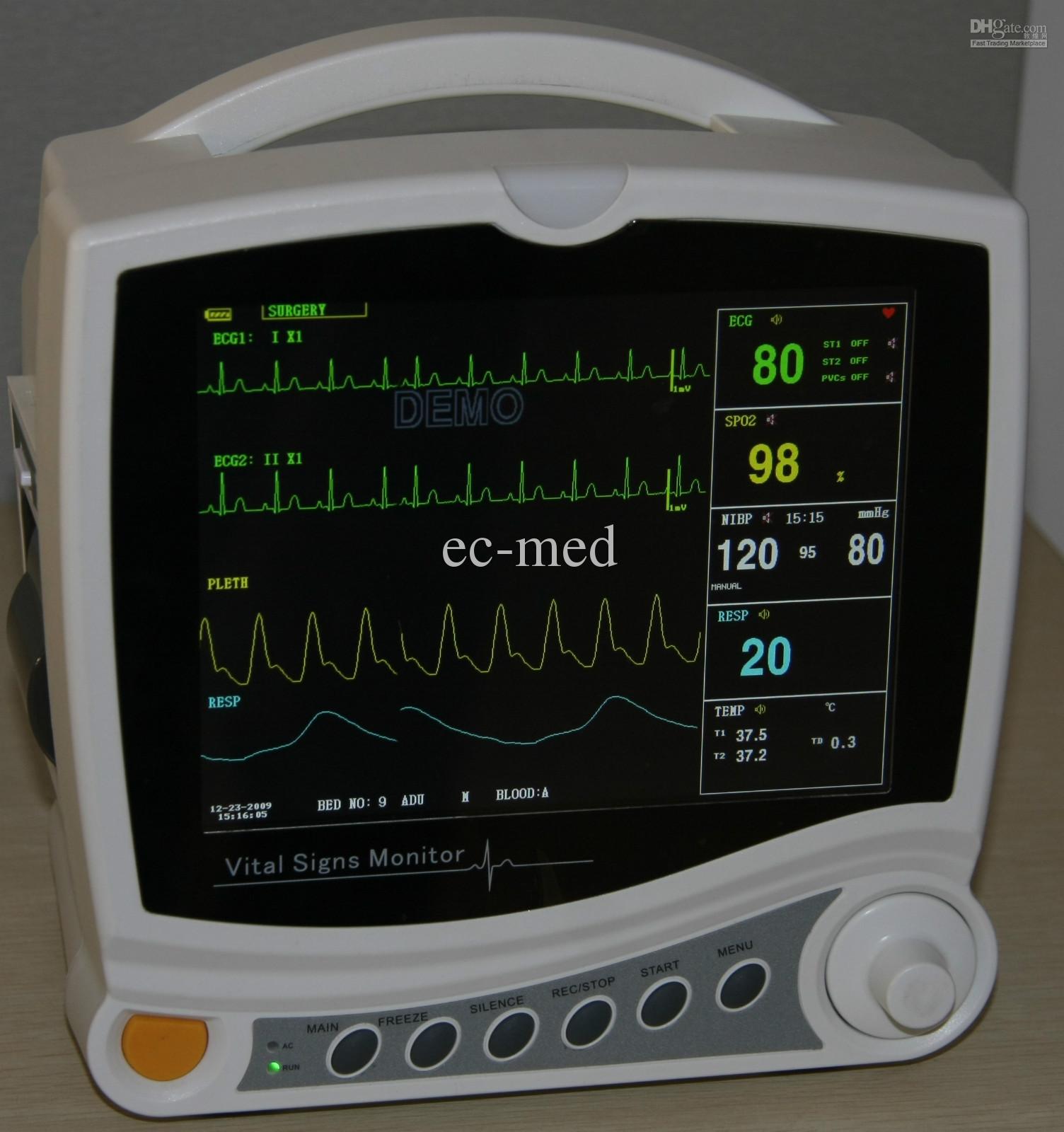 New CONTEC Patient Monitor CMS6800,Vital Signs Portable ICU Monitor,NIBP,ECG,SPO2,Pulse Rate,6-parameter,Touch Screen,8