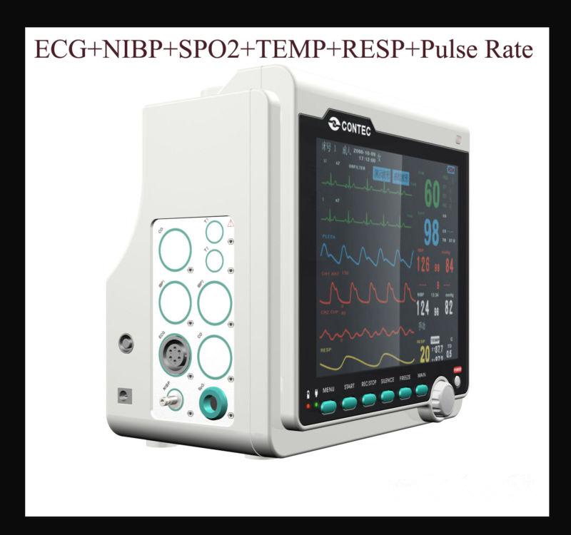 Wholesale- CONTEC NEW CE approbed ICU 6 Parameter Patient Monitor ECG,NIBP, SPO2, TEMP, RESP, PR, CMS6000B