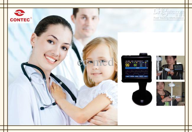 Wholesale-NEW CONTEC Portable ECG&CO2 Measure PM60E Patient Monitor,PR,Touch Screen,Audible Alarm