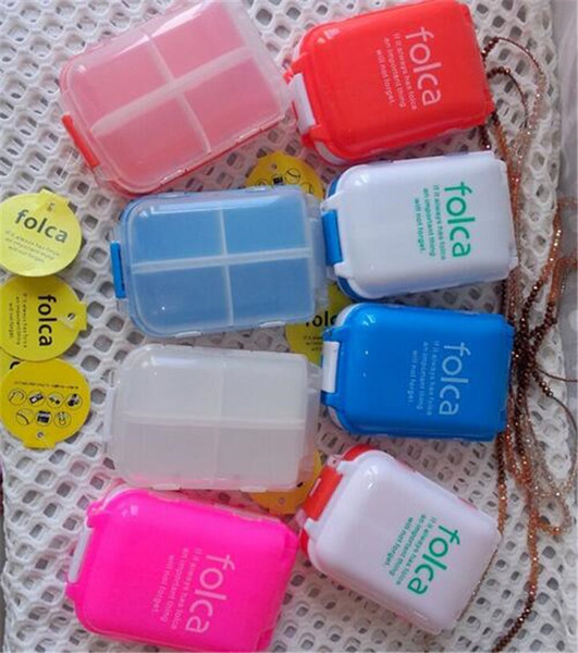 Folca Pill Case Medicine Storage Box 8 Compartments Medical Container Pill Storage Case Jewelry Case mini plastic case stash D889