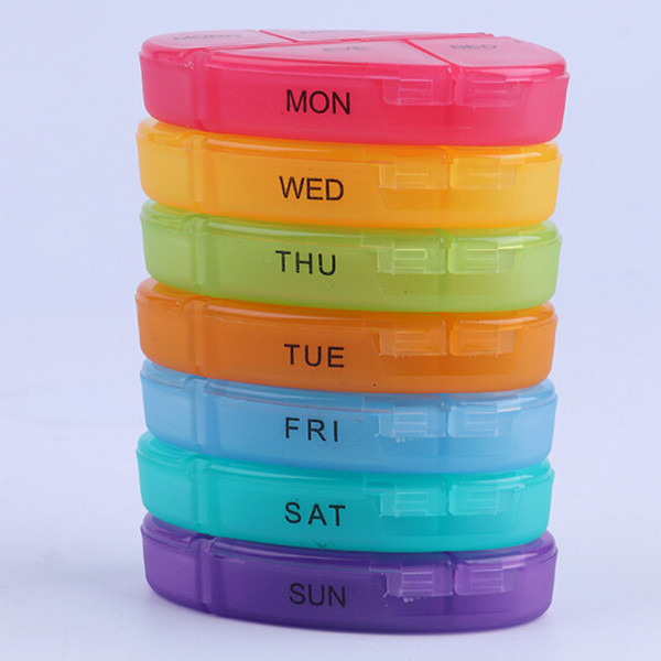 Portable Medicine Weekly Rainbow Storage Pill 7 Day Tablet Sorter Box Container Case Organizer Health Care