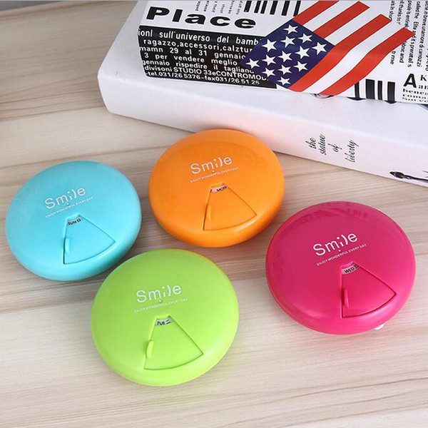 Cute 7 Grids Mini Travel Pill Box Cases Splitters For Weekly Pills Stock Tablet Capsule Box Case