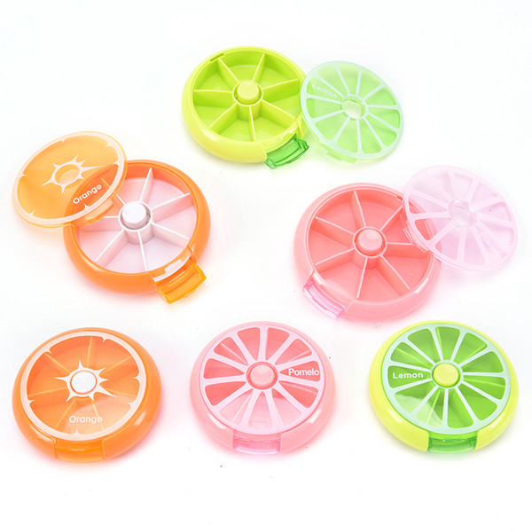 Wholesale 3 Colors Outdoor Travel Round 7 Day Rotating Pill Cases Portable Medicine Box Tablet Dispenser Storage Container