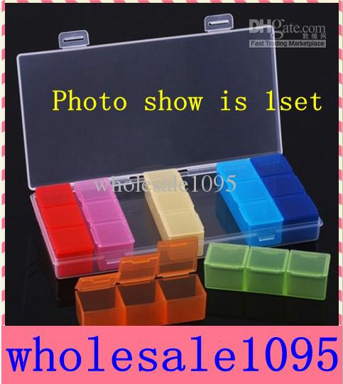 Free shipping Rainbow Portable Seven Days Pill Box Travel Medicine Case Weekly pill Cases