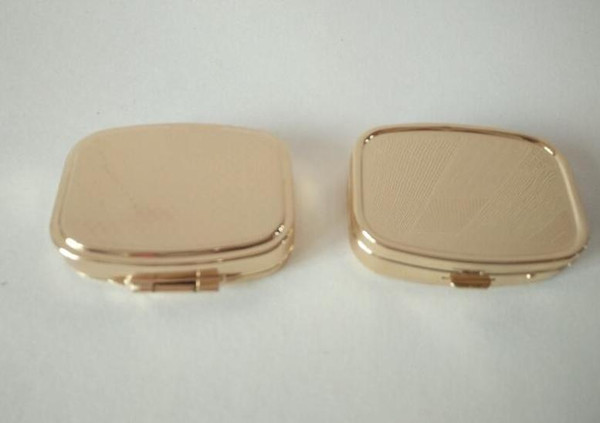 2 Lattices Have Mirror Environmental Protection Metal Portable Pill Box .(Size :55*15*4MM)