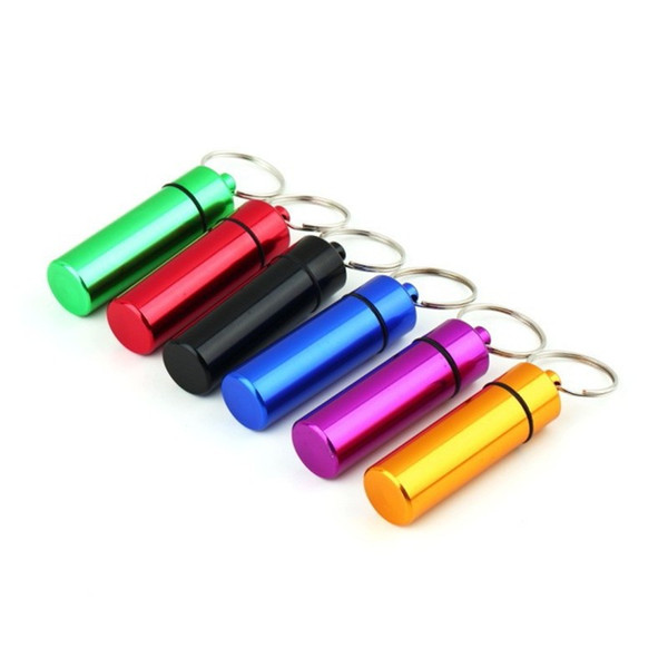 Waterproof Aluminum Pill Box Case Bottle Cache Pill Holder Container Keychain Medicine Box Health Care Hot Selling WB0227