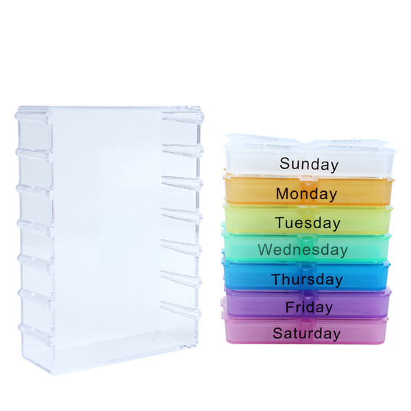 7Days Weekly Pills Box Medicine Organizer Easy carry for Outdoor Travel Plastic Storage Boxes Medicine Pills Containers