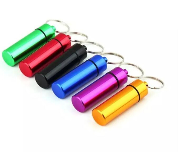 Waterproof Aluminum Pill Box Case Bottle Cache Pill Holder Container Keychain Medicine Box Health Care Hot Selling