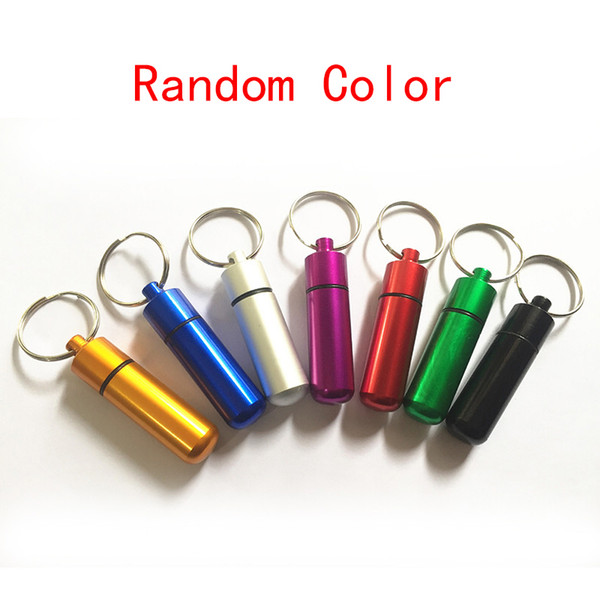 14x50mm Color Mix Aluminum box Cache Container Geocache Key rings bottle keychain holder