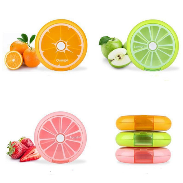 Cute Candy Color Round Outdoor Travel Pill Cases Portable 7-Day Rotating Medicine Box Tablet Dispenser pill box 6 Style