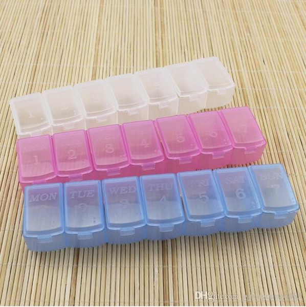 Cheap FREE Custom Personalized Weekly Portable Medicine Plastic Pill Boxes Keyring Case 7 Days Organizer.