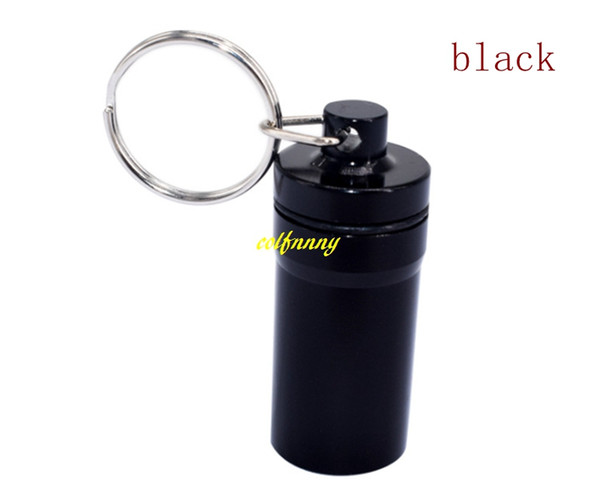 1000pcs/lot wholsale 22x52mm Protable Keychain WaterProof Aluminum Pill Box Case Bottle Holder Container For Travel