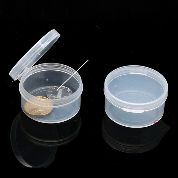 Wholesale Clear Round Boxed Coin Holder plastic Capsules Coin Box Display Cases Pill Cases fast shipping