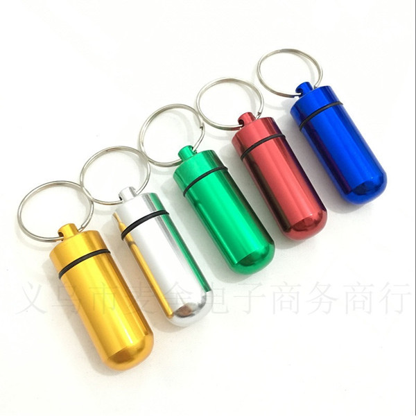 Hot Sale Aluminum Pill Box Case Bottle Holder Container Keychain Medicine Box Waterproof Health Care wa3597