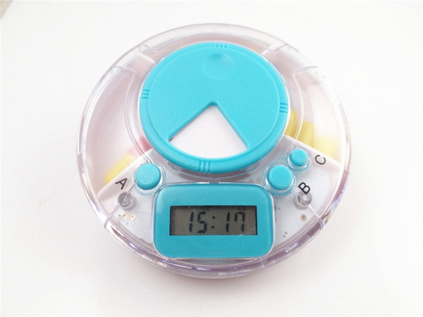 50pcs/lot Fast Shipping Digital Pill Box Timer Alarm Clock Reminder Medicine Organizer Holder Container Cases splitters